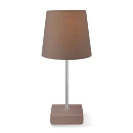 brown and white lamp