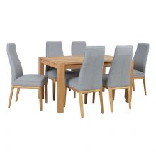 Set Mesa Chicago 170x80 + 4 Sillones Royal Grafito